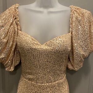NWT Rose Gold Long Formal Sequin Dress